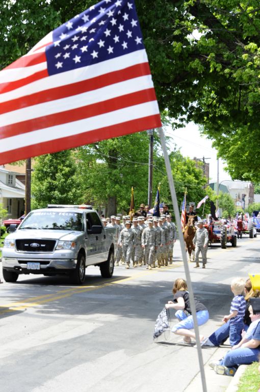  Members of the Indiana National Guard march down