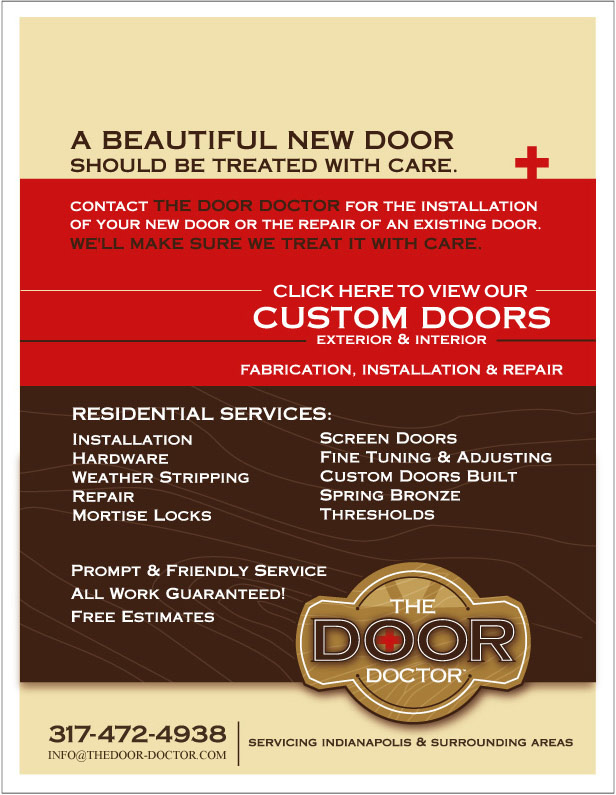 The Door Doctor - Door Installation, Screen Doors Door Repairs.  We are the Door Doctor in Indianapolis, IN.