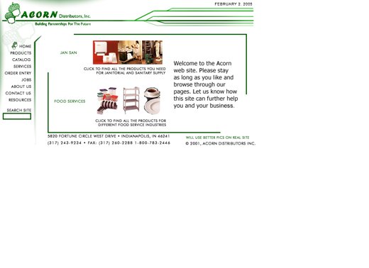 Acorn Distributors mockup