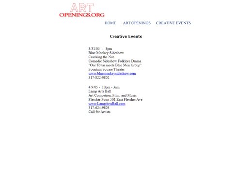 ArtOpenings.org mockup